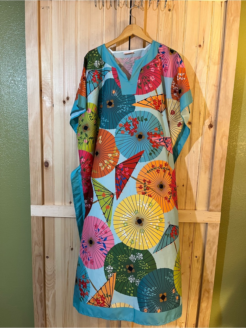 Werkshoppe: Turquoise Umbrella-Print Dress